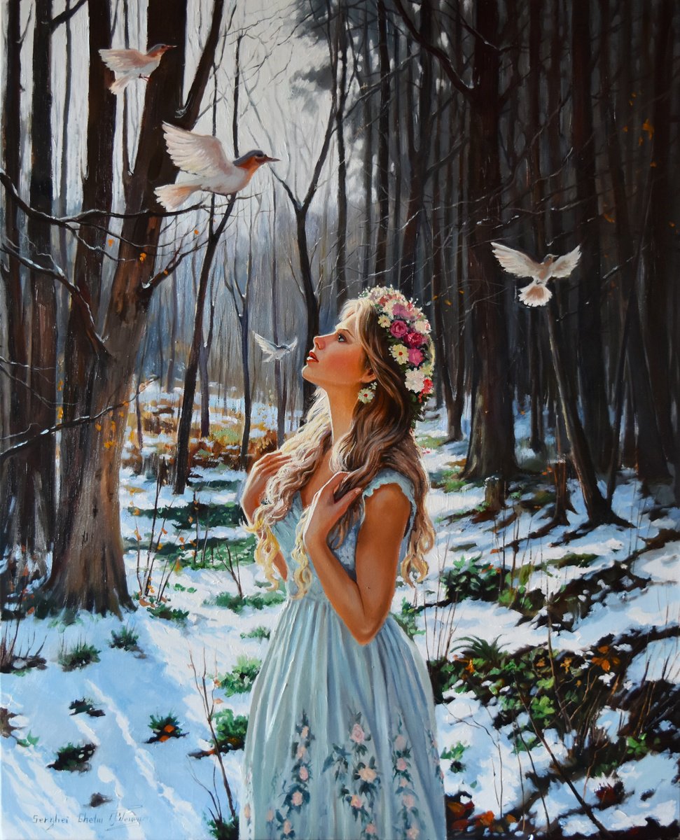 Photorealistic Oil Painting , The Spring Fairy By Serghei Ghetiu, 26 X 31, Artwork For Sale On Artfinder