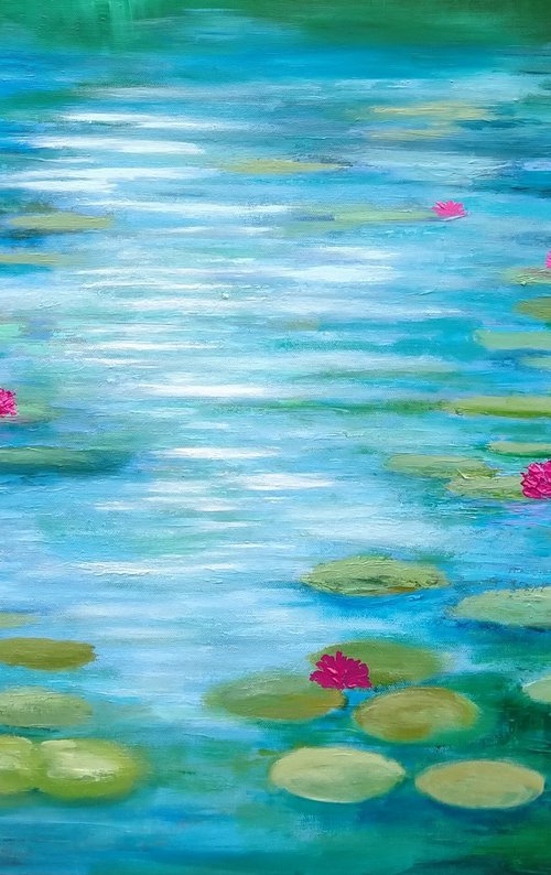 Reflections on Waterlilies by Amanda Horvath