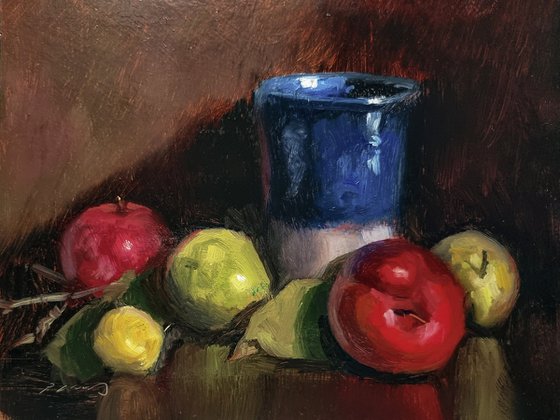 Plums and Blue Cup