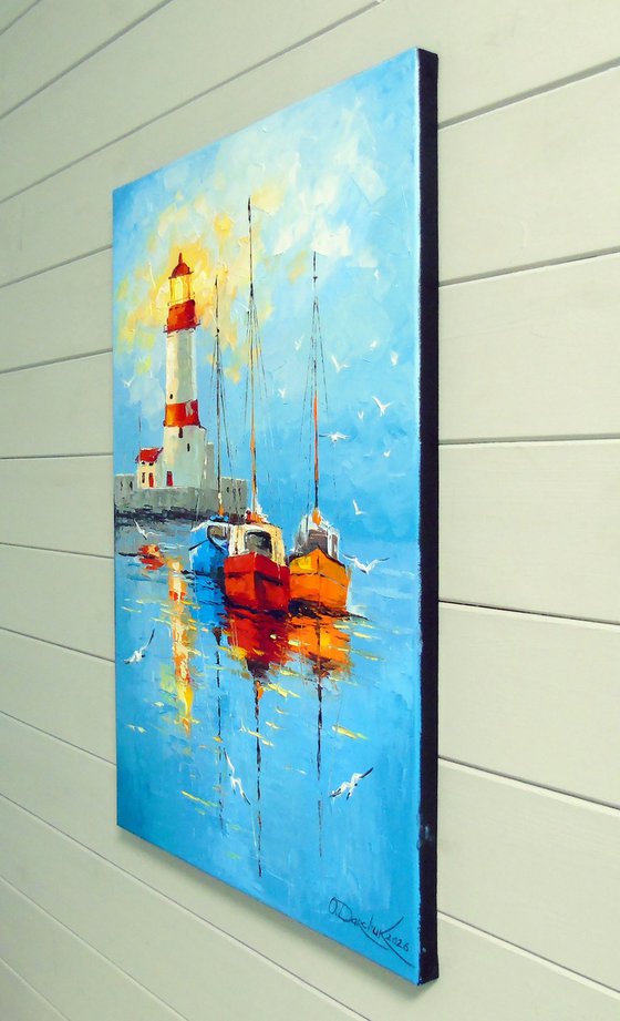 A Quiet Harbor by the Lighthouse