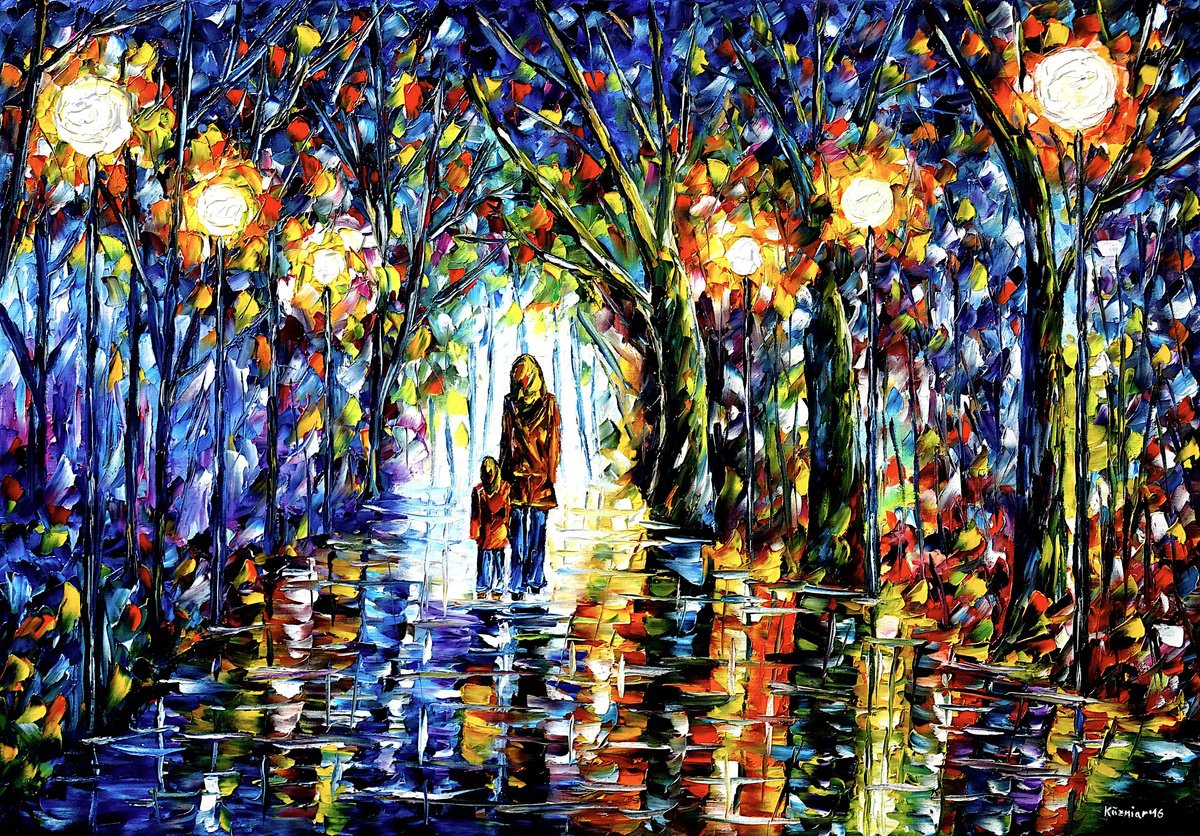 Expressive Oil Painting , Mother With Child By Mirek Kuzniar, 39 X 28, Artwork For Sale On Artfinder