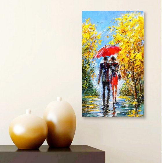 Under the red umbrella