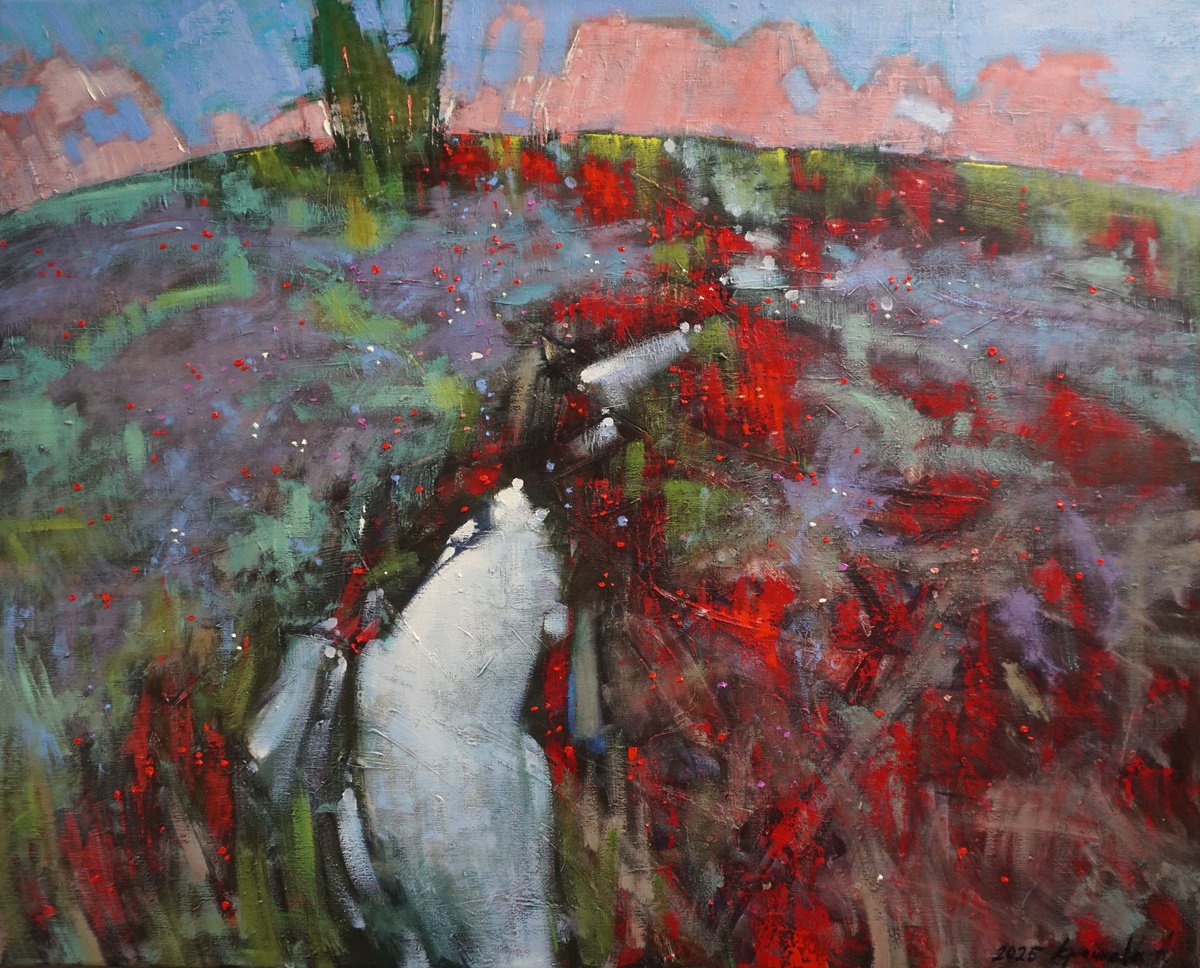 Impressionistic Landscape Oil Painting By Anastasiia Kraineva (Masniuk), 51 X 41, Mirror, Original Artwork