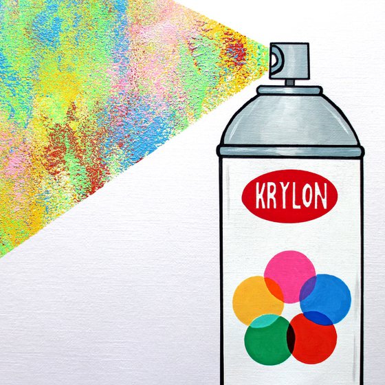Spray Paint Graffiti Can Pop Art Painting On Unframed A3 Paper