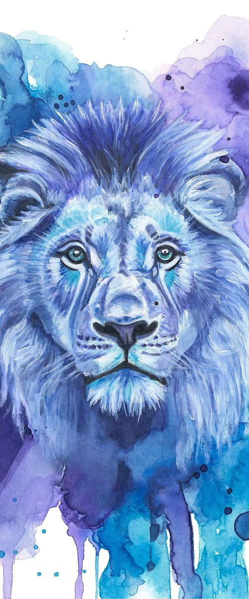 Colourful Lion Painting by Sandy Broenimann