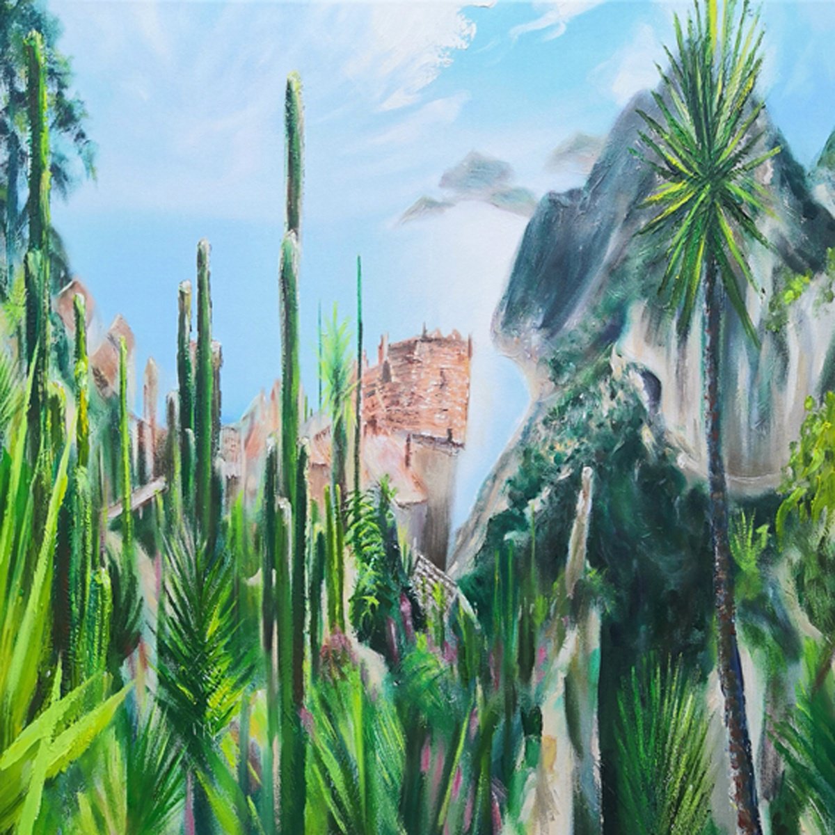 Le Jardin Exotique, Eze By Nick Pike, 24 X 24, Artwork For Sale On Artfinder