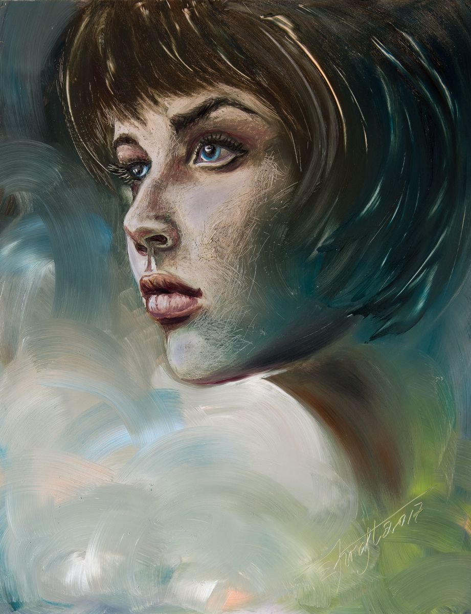 Expressive Oil Painting , Lisa By Elena Kraft, 19 X 24, Artwork For Sale On Artfinder
