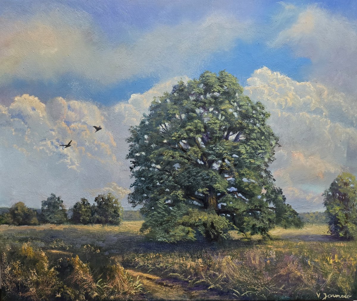 Photorealistic Landscape Oil Painting By Vladimir Jarmolo, 24 X 20", One Summer