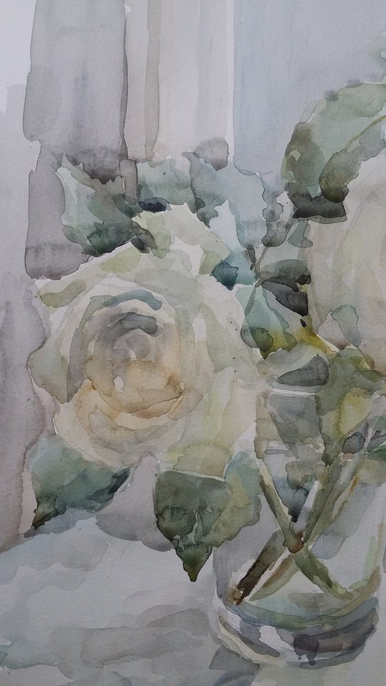 Roses. Original watercolor