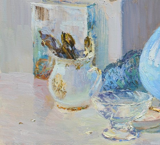 Still life with a blue vase