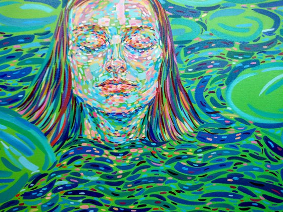 A girl with water lilies
