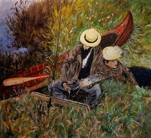 ''Paul Cesar Helleu sketching with his wife''/framed and ready to hang /free shipping in USA by Cristina Mihailescu