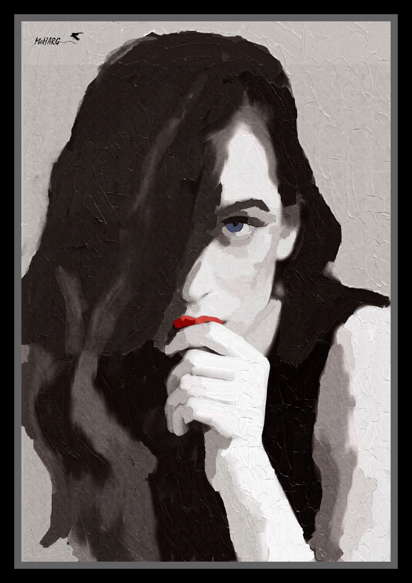 Impressionistic Portrait Painting By Joe Mcharg, 23 X 30, Florence, Original Artwork