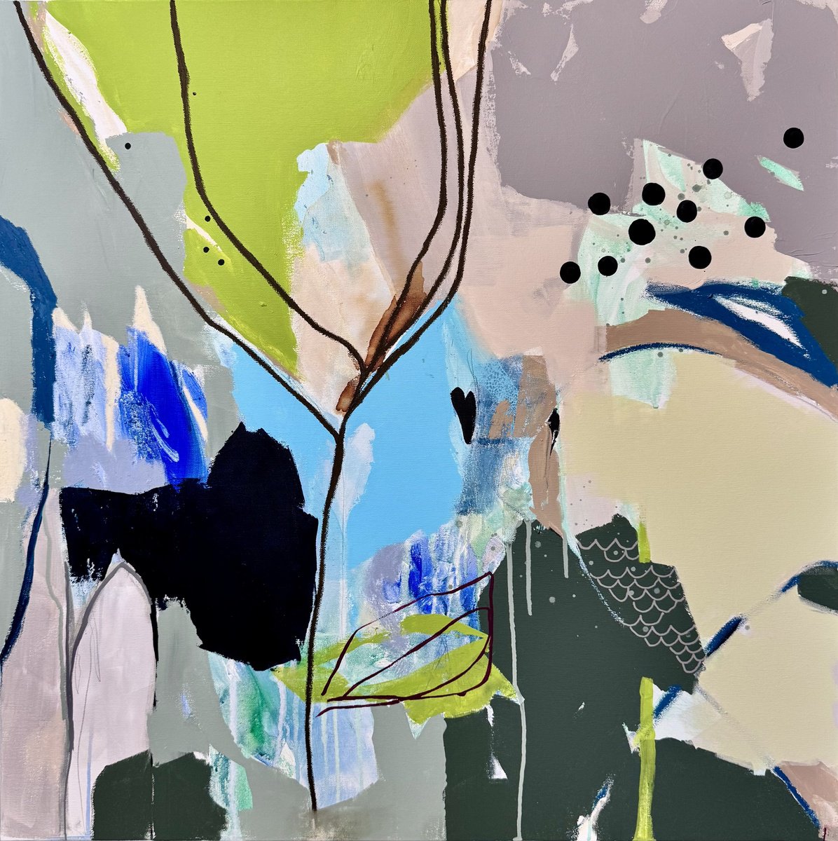 Abstract Acrylic Painting By Tanya Lytko, 31 X 31", - The Petal - ?, Original Artwork