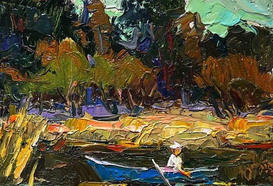 I swim to the river bank