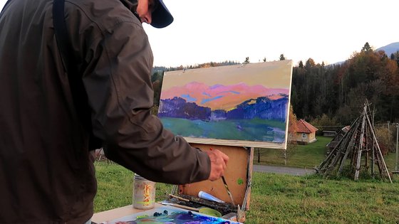 Autumn evening in the Carpathians