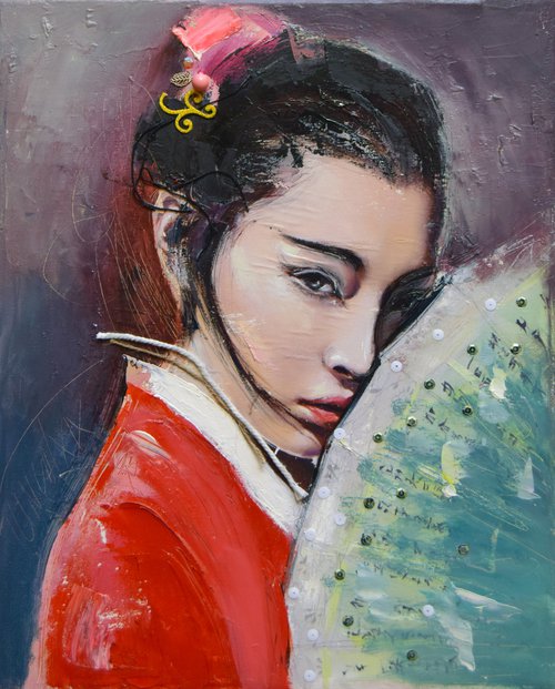 OFFER! Geisha with fan (L'une 77) by Catalin Ilinca