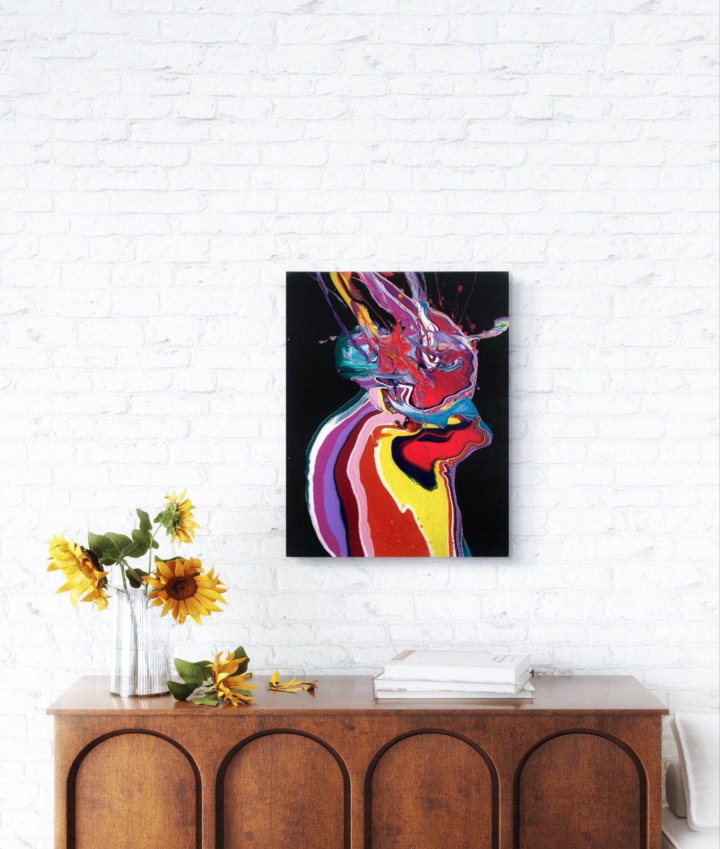 Organic Abstract Acrylic Painting By Viacheslav Zaykin, 16 X 20", Color Space., Original Artwork