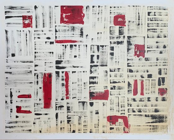 "Abstract newspaper's news" - Large, Triptych
