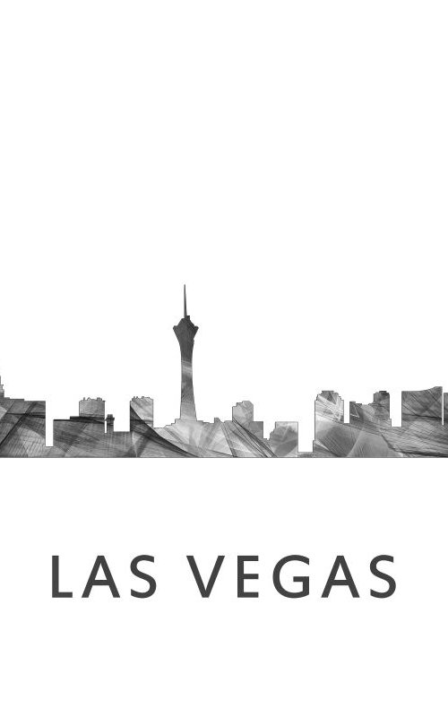 Las Vegas Nevada Skyline WB BW by Marlene Watson