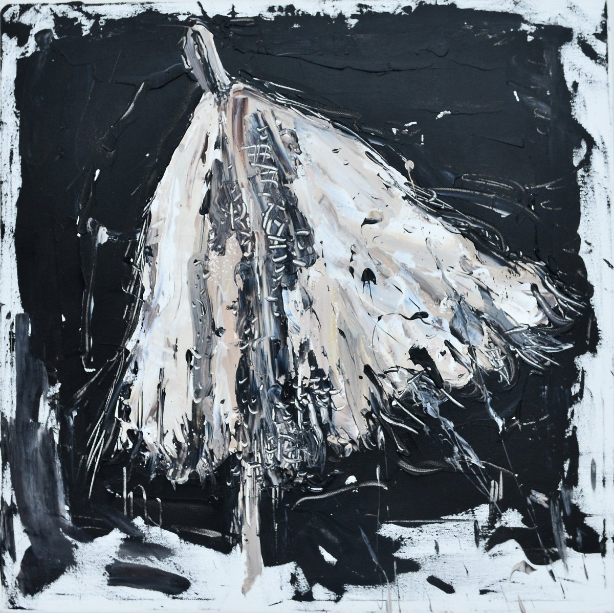 Solitary Bloom By Min Wang, 32 X 32, Artwork For Sale On Artfinder