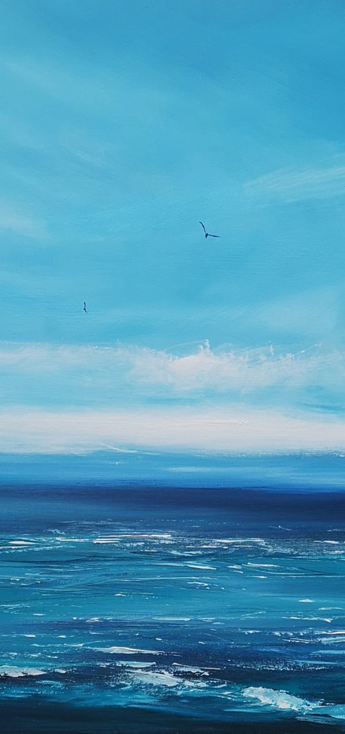 Only Blue - seascape, emotional, panoramic by Mel Graham