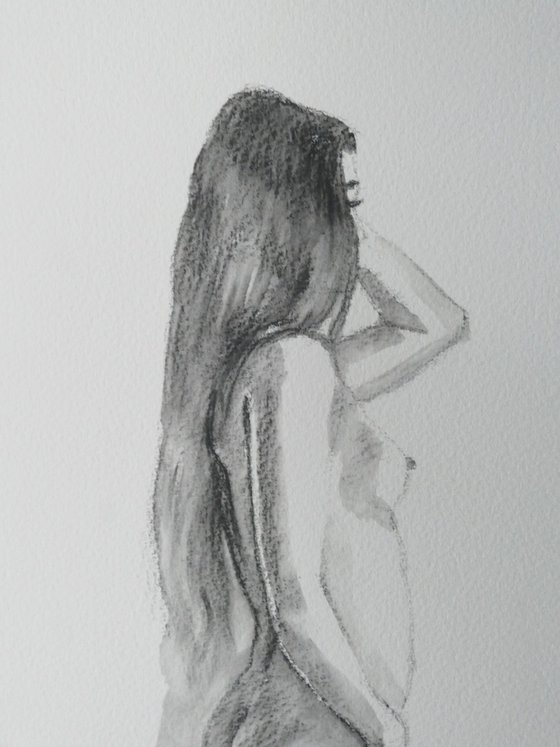 Standing female nude