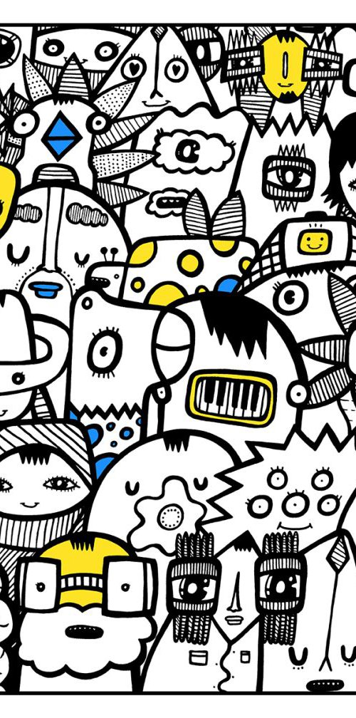 The Crowd - Screen print - edition of 10 by Kev Munday