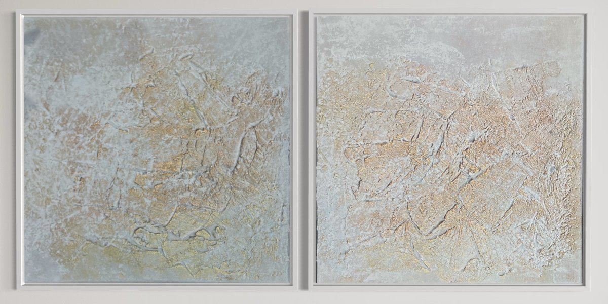 Abstract Acrylic Painting By Mireia Izquierdo, 21 X 21", Reflejos En El Desierto, Original Artwork