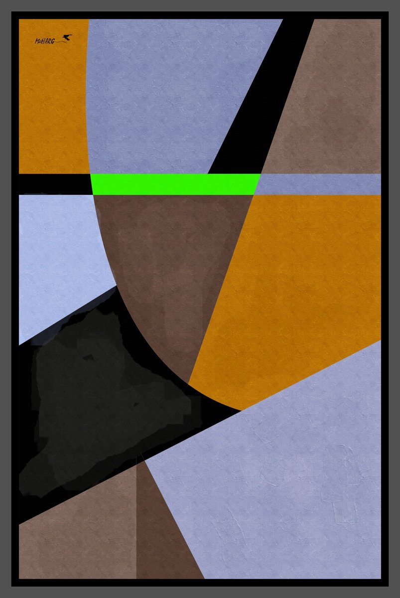 Impressionistic Abstract Painting By Joe Mcharg, 36 X 54, Abstract Geometry #2, Original Artwork