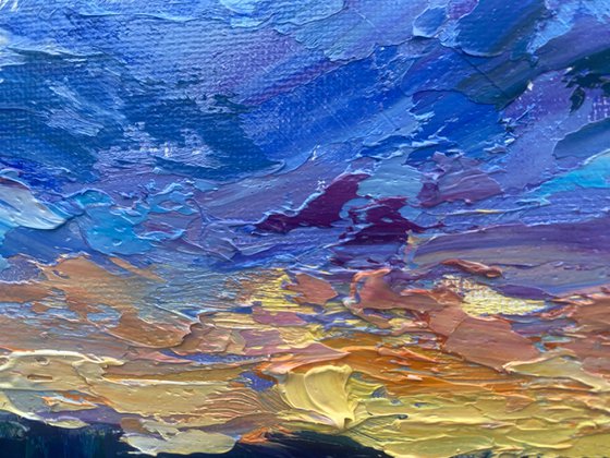 "Sunset in the Volga river"