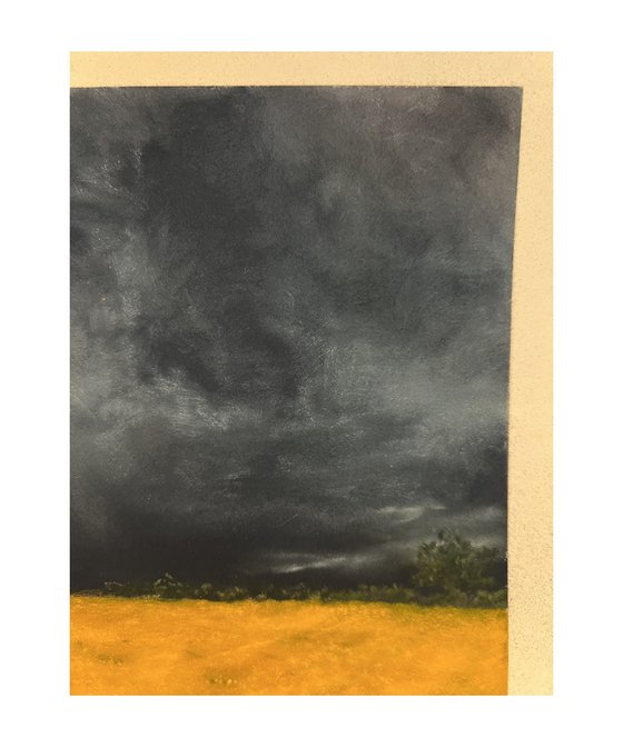 Feld unter Wolken