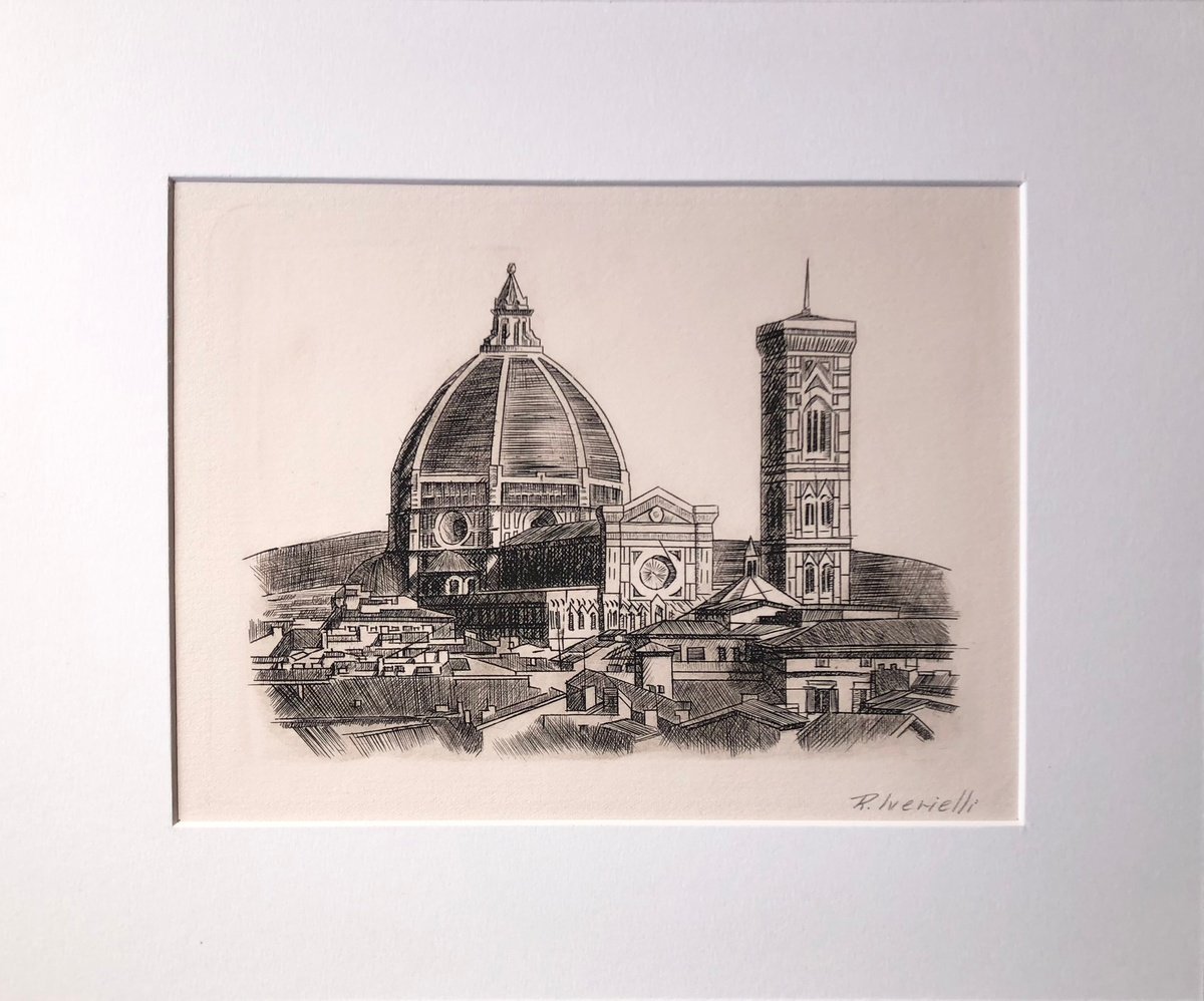 Graphic Etchings & Engravings , Florence, Duomo By Revaz Tcheishvili, 12 X 10, Artwork For Sale On Artfinder