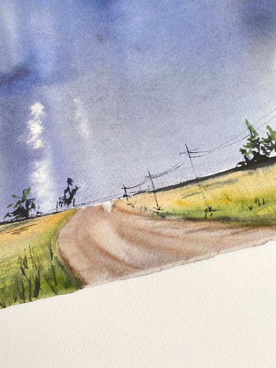 Thunderstorm over the road