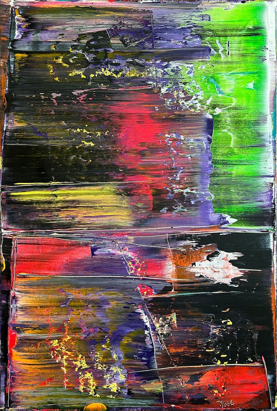 "Dull It Down" - Original PMS Abstract Acrylic Painting On Canvas - 24" x 36"