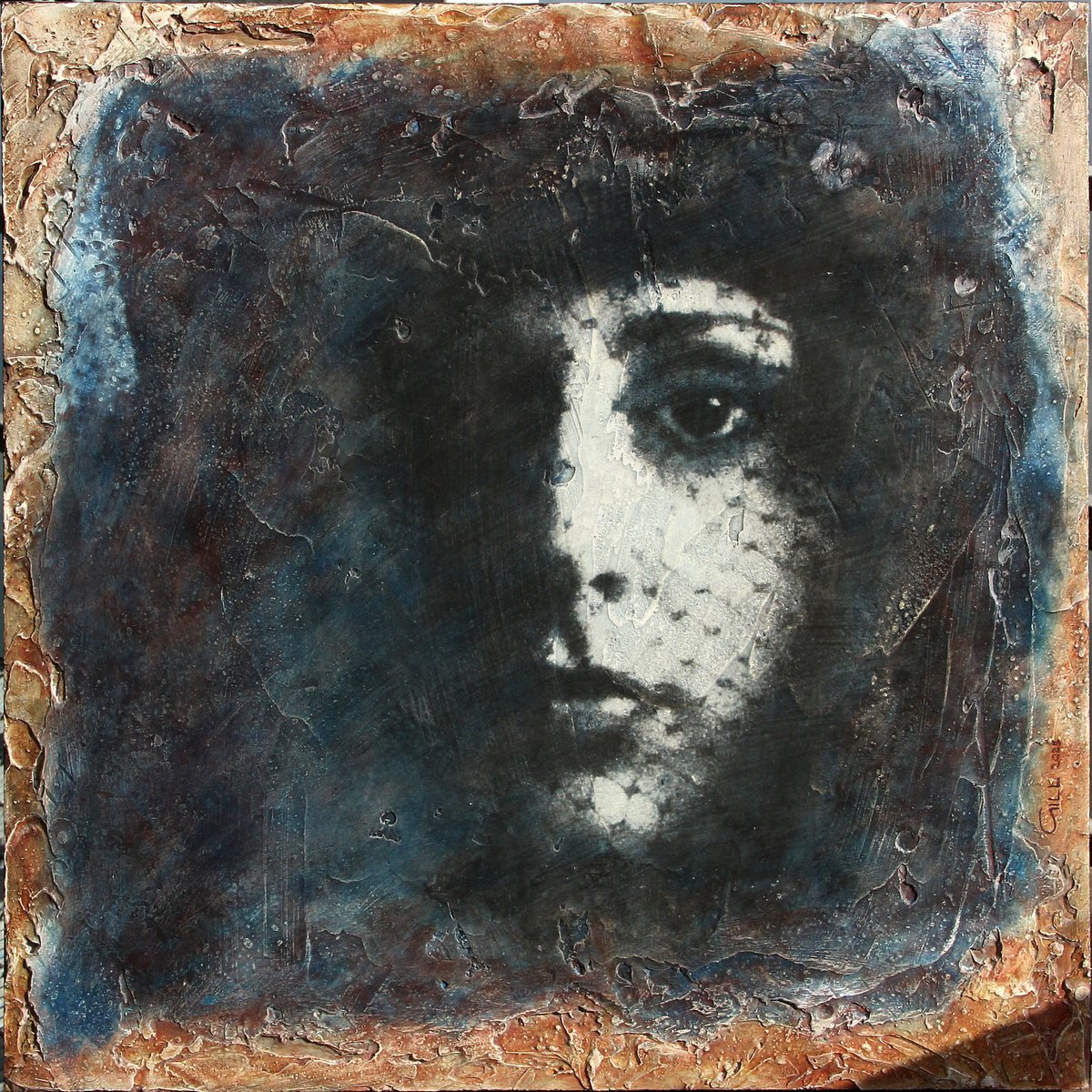 Urban And Pop Portrait Painting By Gill Gilberto Borghesi, 24 X 24, Mirror, Original Artwork