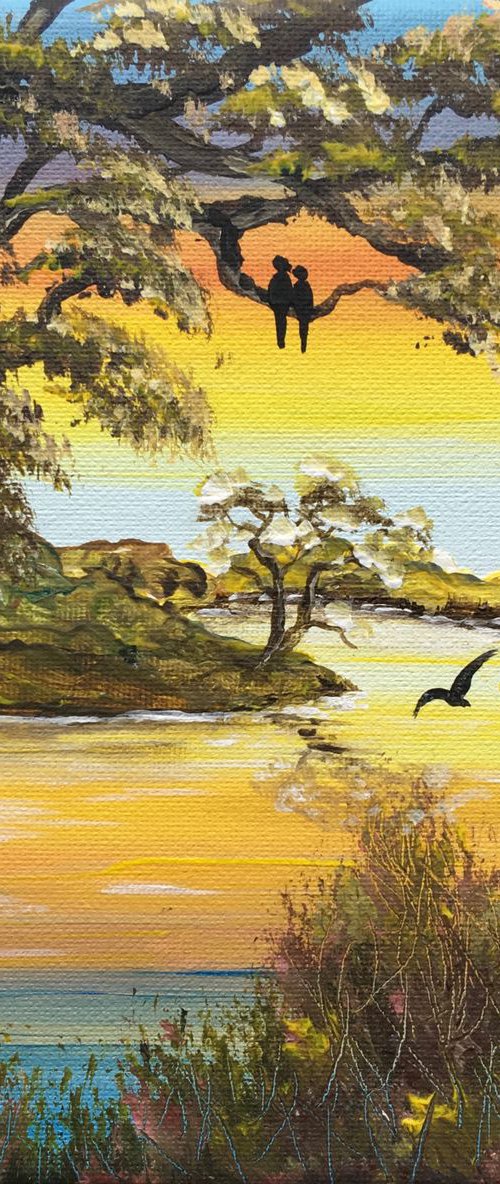 Lovebirds at Sunrise by Marja Brown