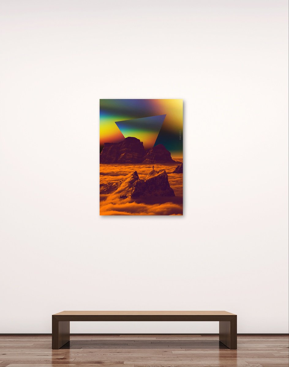 Surrealistic Abstract Print By Darius Comi, 20 X 28, Cosmodrome - Print On Forex, Original Artwork