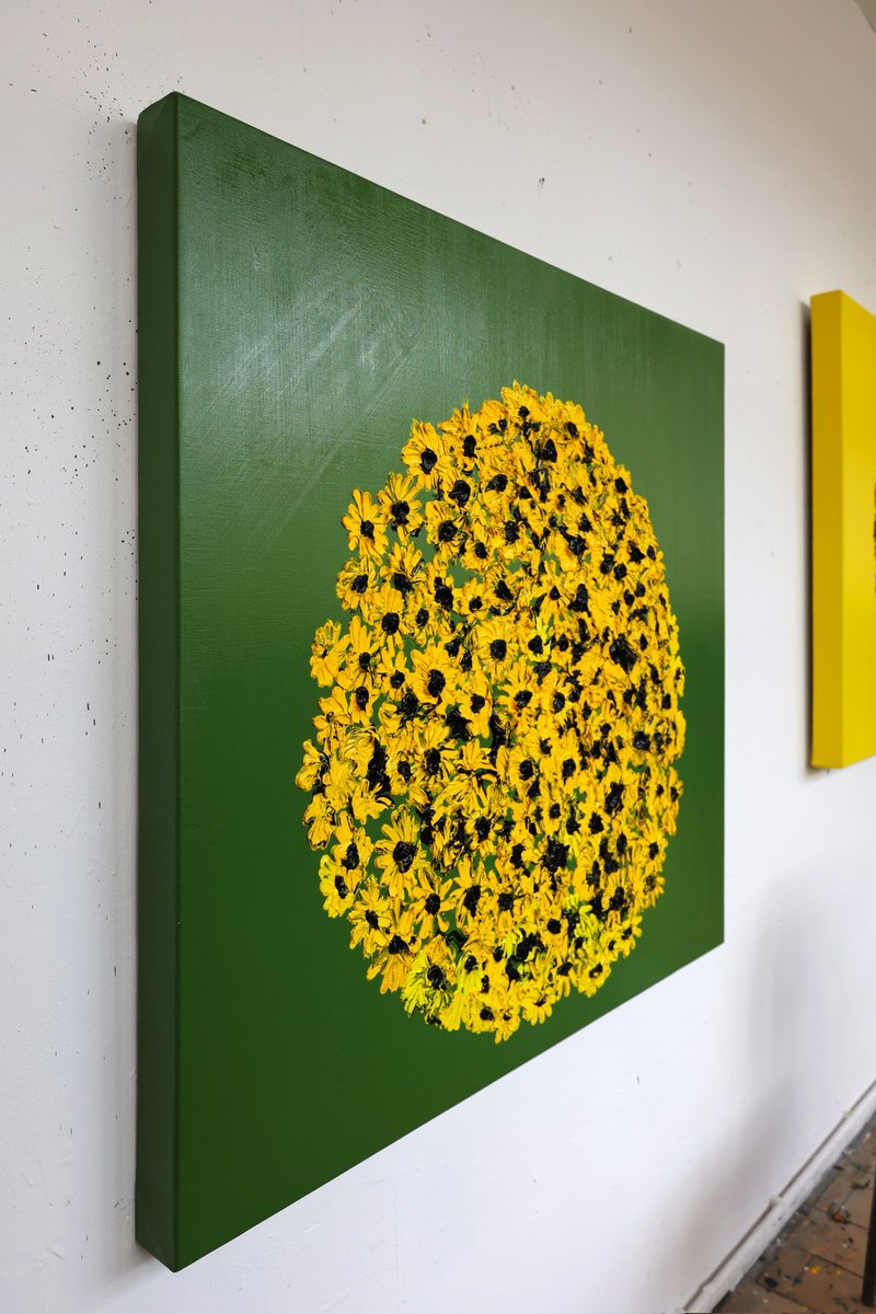 Expressive Botanical Oil Painting By Dominic Virtosu, 39 X 39, Bloom, Original Artwork