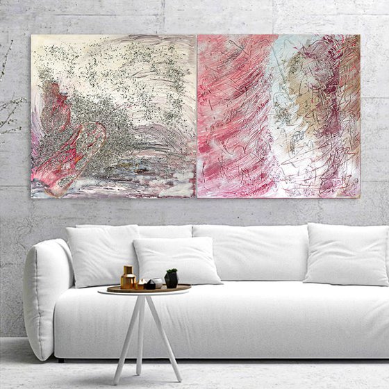 Time and Space and its Contents | diptych | 160x80x2cm | mixed-media painting