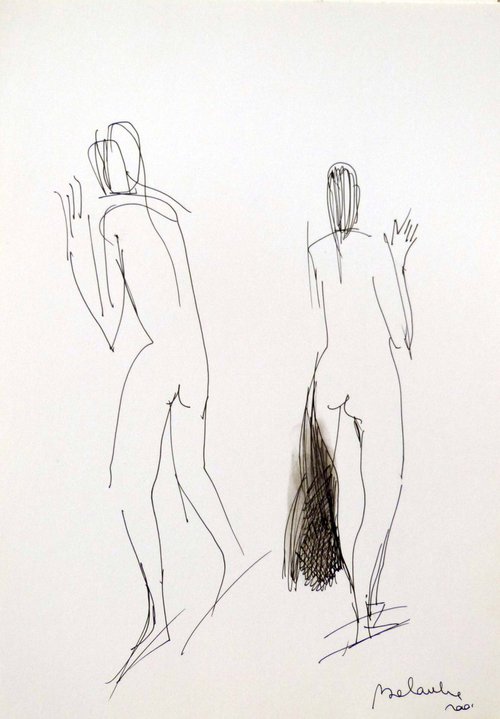 Two Nudes 2001, 21x29 cm by Frederic Belaubre