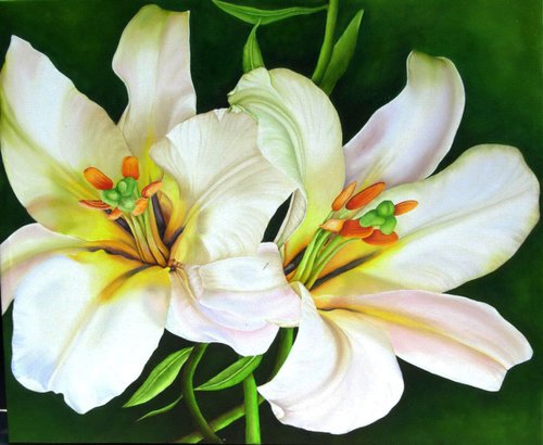 Lilies in Motion by Renee  DiNapoli
