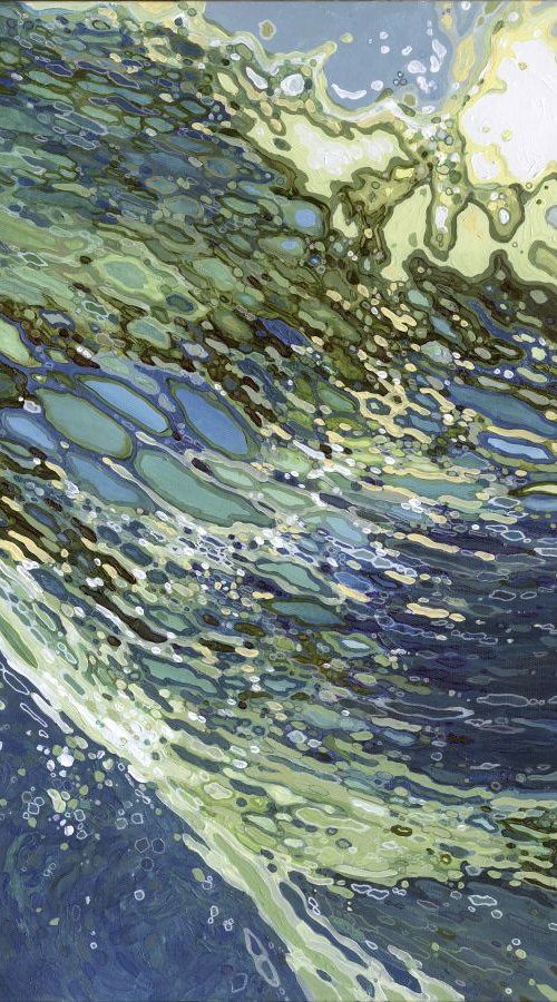 Ebb & Flow Wave Under Water Landscape 36 x 48" Framed by Margaret Juul