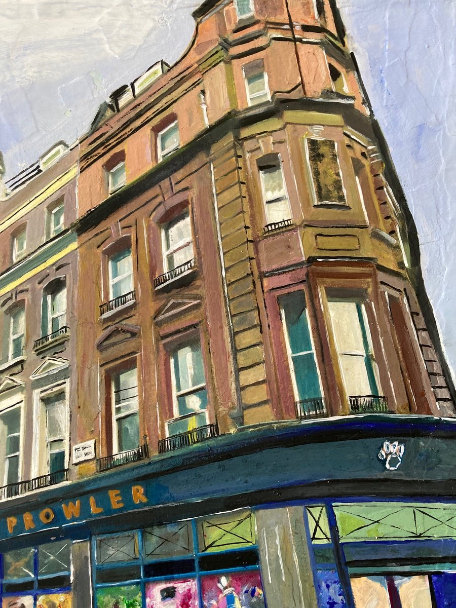 Photorealistic Cityscapes Acrylic Painting By Andrew Reid Wildman, 10 X 12, Soho, Shop On A Corner, Original Artwork