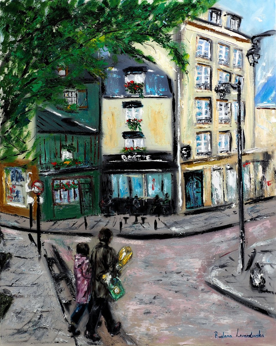 Impressionistic Cityscapes Oil Painting By Ruslana Levandovska, 24 X 30", Latin Quartier, Paris, Original Artwork