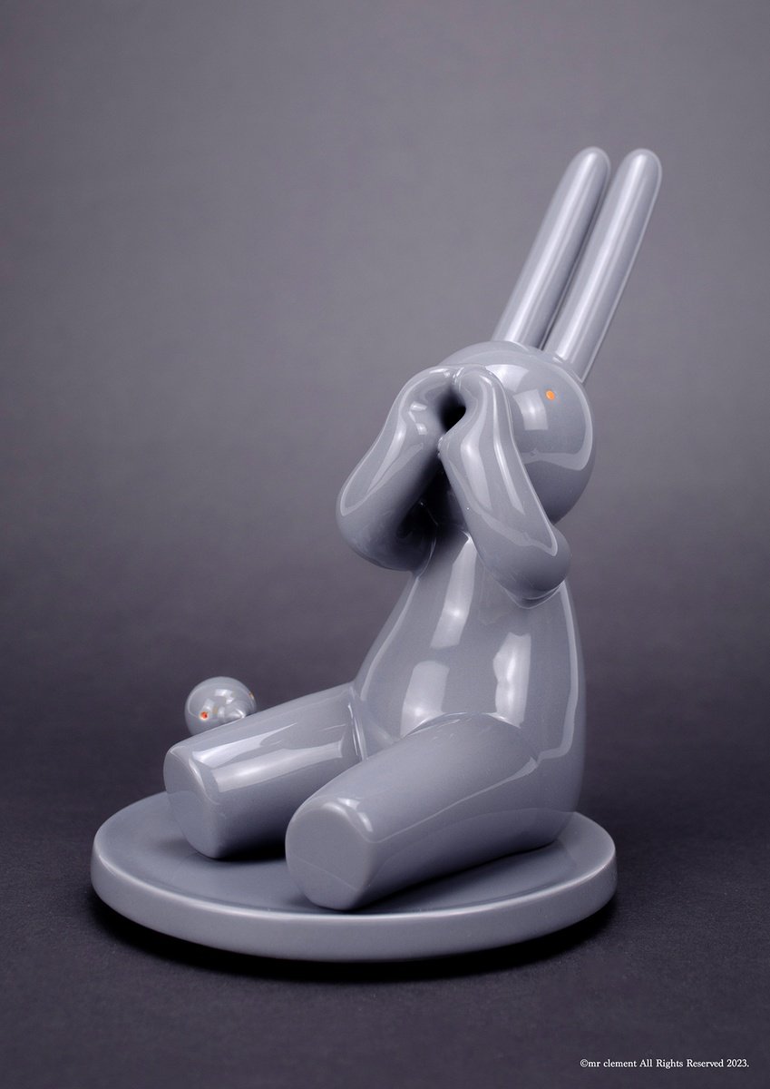 Urban And Pop Animal Sculpture By Mr Clement, 5 X 10", Breathe For All Ii - Grey, Original Artwork