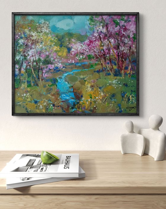 Spring Stream in the Forest