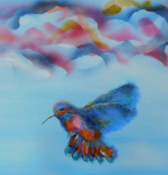 Hummingbird Taking Flight
