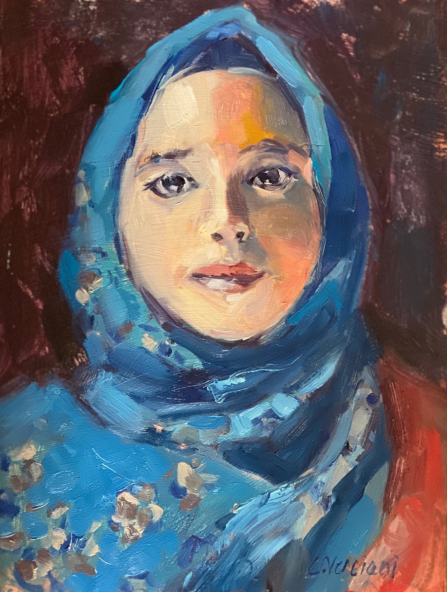Girl with the Blue Scarf by Claudia Verciani