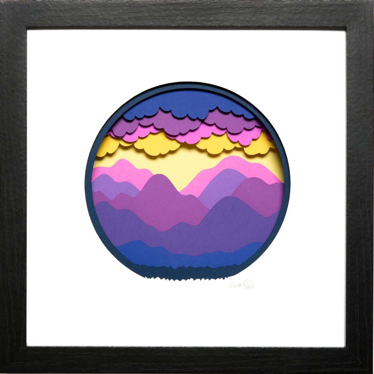 Landscape Sculpture By Olga Skorokhod, 10 X 10", Northwest Sunset, Original Artwork